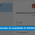 Pestaña de generador de propiedades de SOLIDWORKS