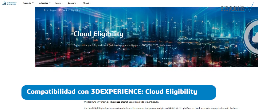 Compatibilidad con 3DEXPERIENCE Cloud Eligibility