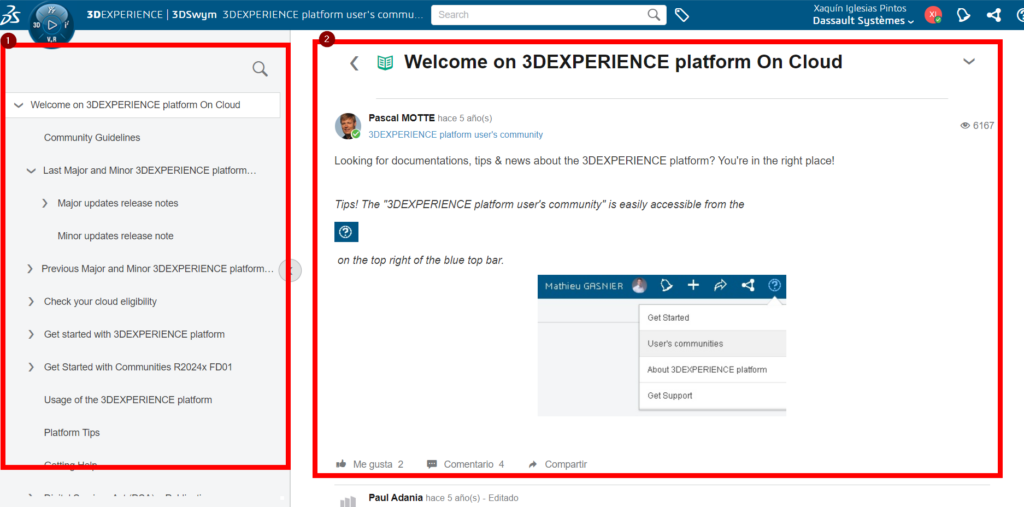 Comunidades en 3DEXPERIENCE: Ejemplo de Wiki