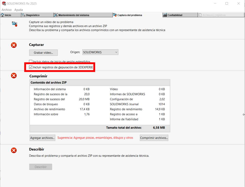 Grabar Rx en SOLIDWORKS Connected