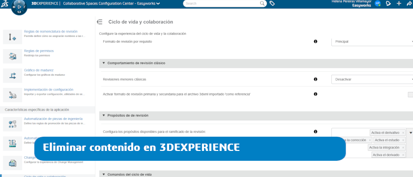 Eliminar contenido en 3DEXPERIENCE