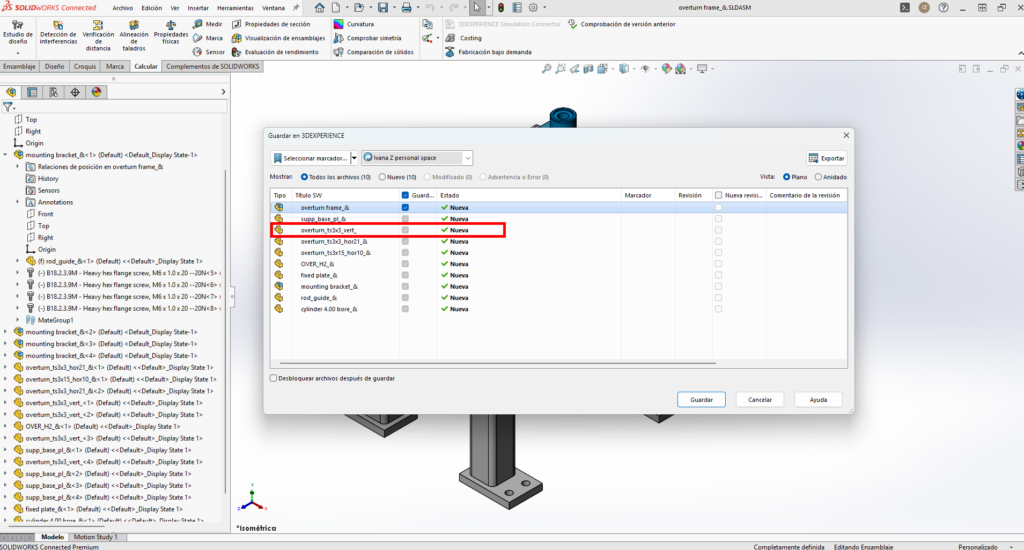 solución al error ruta de archivo en 3DEXPERIENCE gracias a cambiar de nombre el modelo