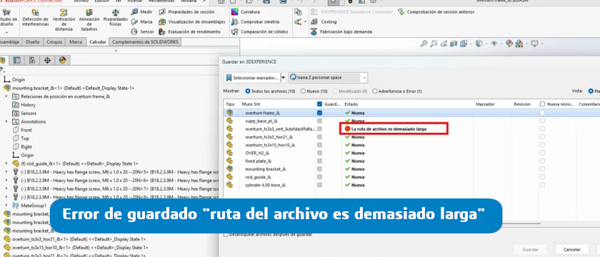 error ruta archivo 3dexperience