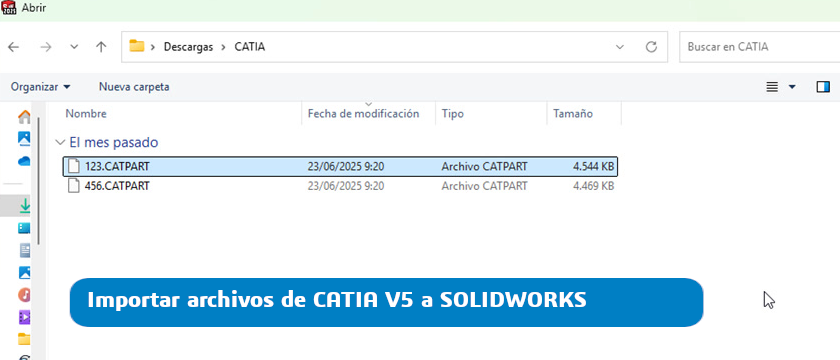 Importar CATIA V5 en SOLIDWORKS