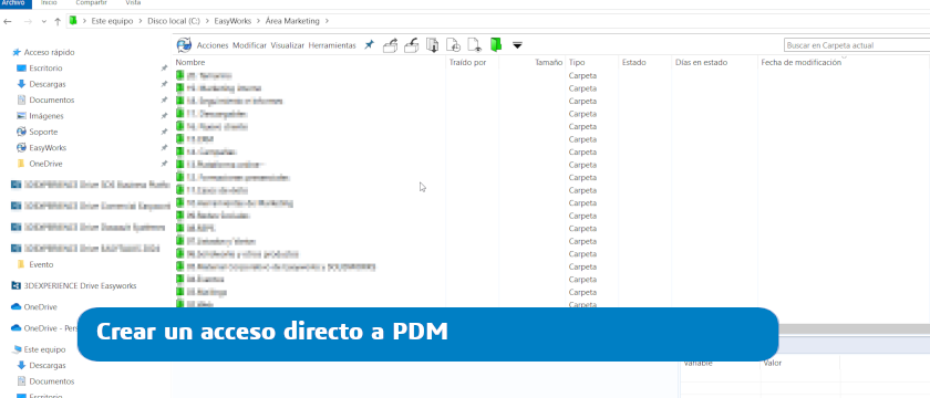 crear un acceso directo a pdm