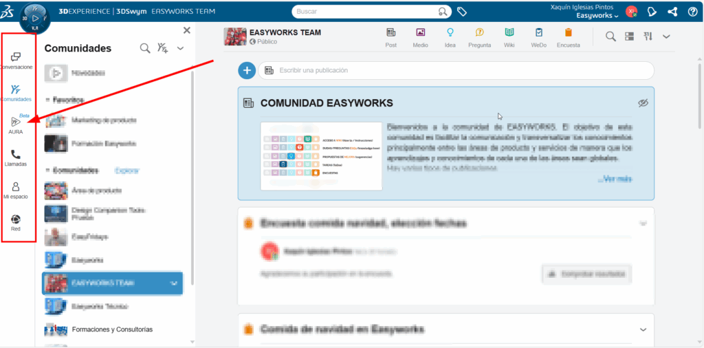 en la imagen, posición de la IA AURA de SOLIDWORKS, en la 3DSwym