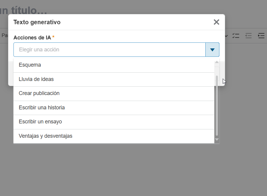 Ejemplo de "acciones de IA" que nos da SOLIDWORKS a través de AURA