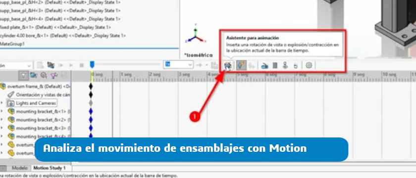 Analiza el movimiento de tus ensamblajes con SOLIDWORKS Motion
