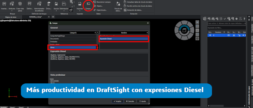 expresiones diesel draftsight