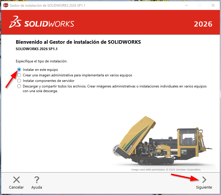 panel para instalar, actualizar y activar SOLIDWORKS Design sin conexión a internet