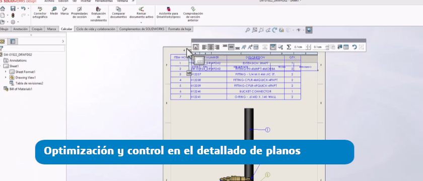 optimizacion planos solidworks 2026