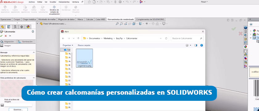 calcomanias personalizadas en solidworks