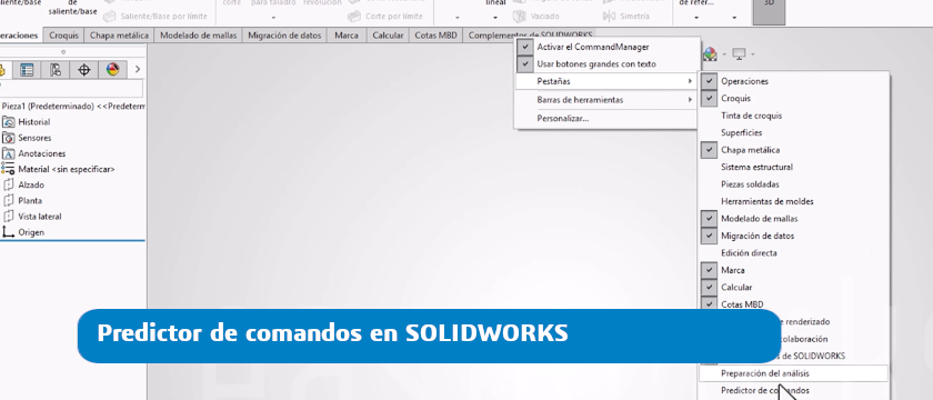 predictor comandos solidworks