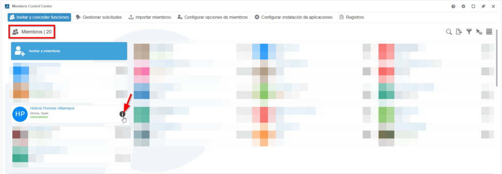 Opción Ver funciones otorgadas para consultar los roles asignados a un usuario en 3DEXPERIENCE